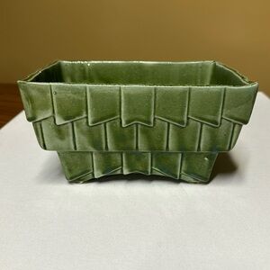 Cookson pottery USA green glazed rectangular planter CP-2807